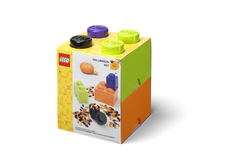 LEGO úložné boxy Multi-Pack 4 ks - fialová, čierna, oranžová, zelená