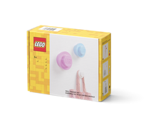 LEGO  vešiak na stenu, 3 ks - biela, svetlo modrá, ružová