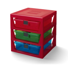 LEGO 3-Drawer Storage Rack - Red
