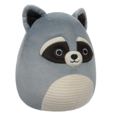 SQUISHMALLOWS Rocky the Grey Raccoon W/White Corduroy Belly