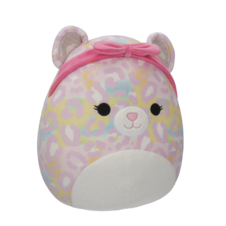 SQUISHMALLOWS Michaela the Pink Rainbow Leopard W/Pink Headband, 30 cm