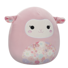 SQUISHMALLOWS Lala the Pink Lamb W/Floral Ears and Belly, 30 cm