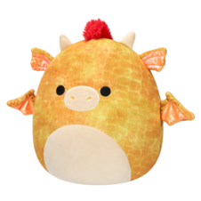 SQUISHMALLOWS Dieric the Yellow Textured Dragon W/Red Hair, 40 cm