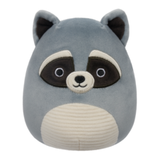 SQUISHMALLOWS Rocky the Grey Raccoon W/White Corduroy Belly