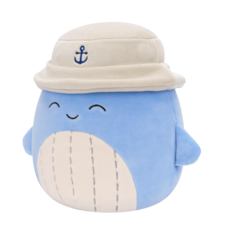 SQUISHMALLOWS Samir the Blue Whale W/Tan Bucket Hat