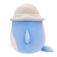 SQUISHMALLOWS Samir the Blue Whale W/Tan Bucket Hat