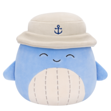 SQUISHMALLOWS Samir the Blue Whale W/Tan Bucket Hat